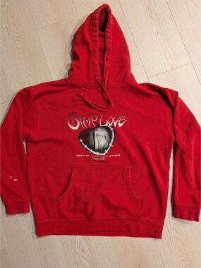 Strip Love Red Graphic Pullover Hoodie